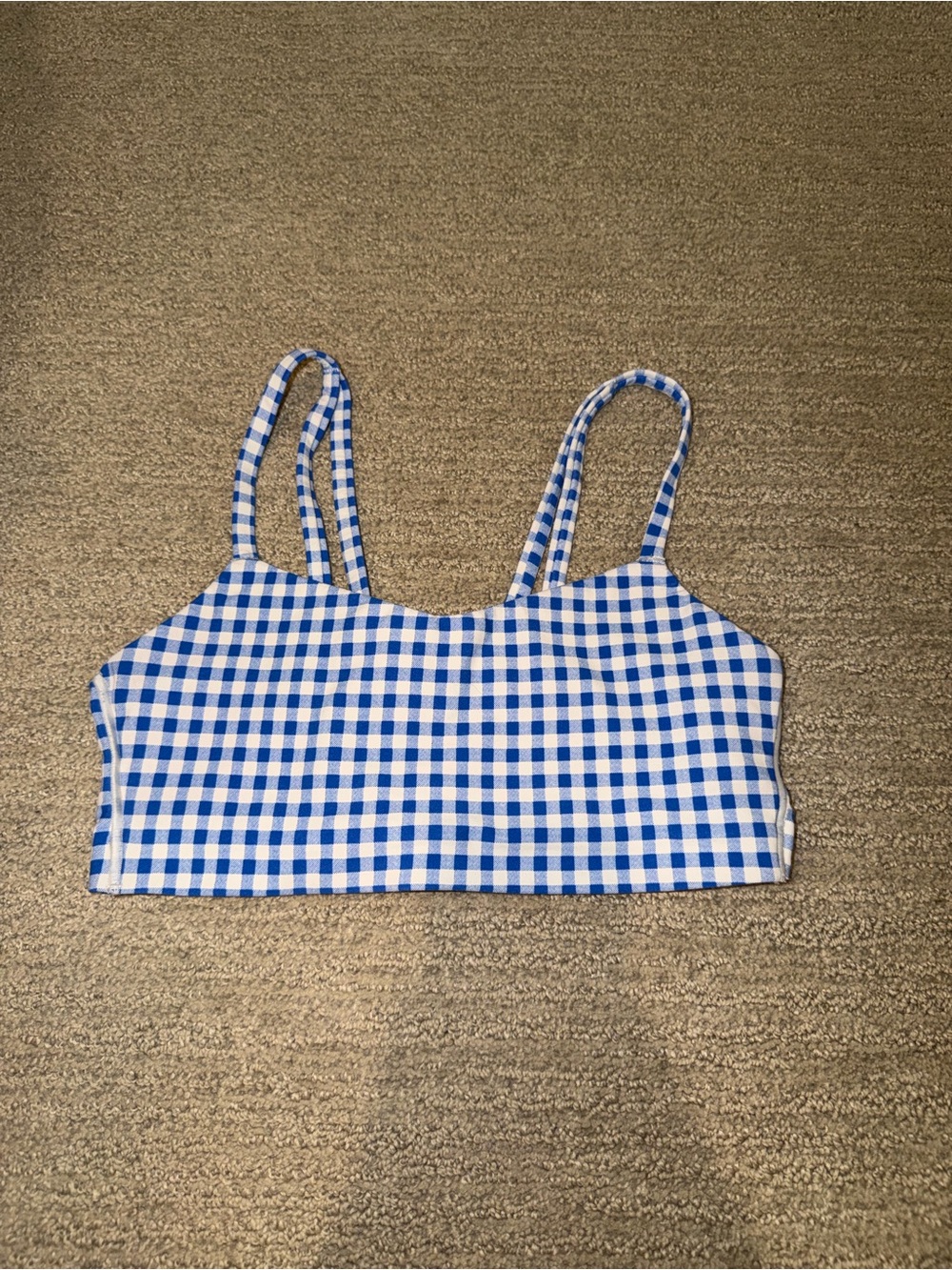 Target Blue and White Gingham Sports Bra